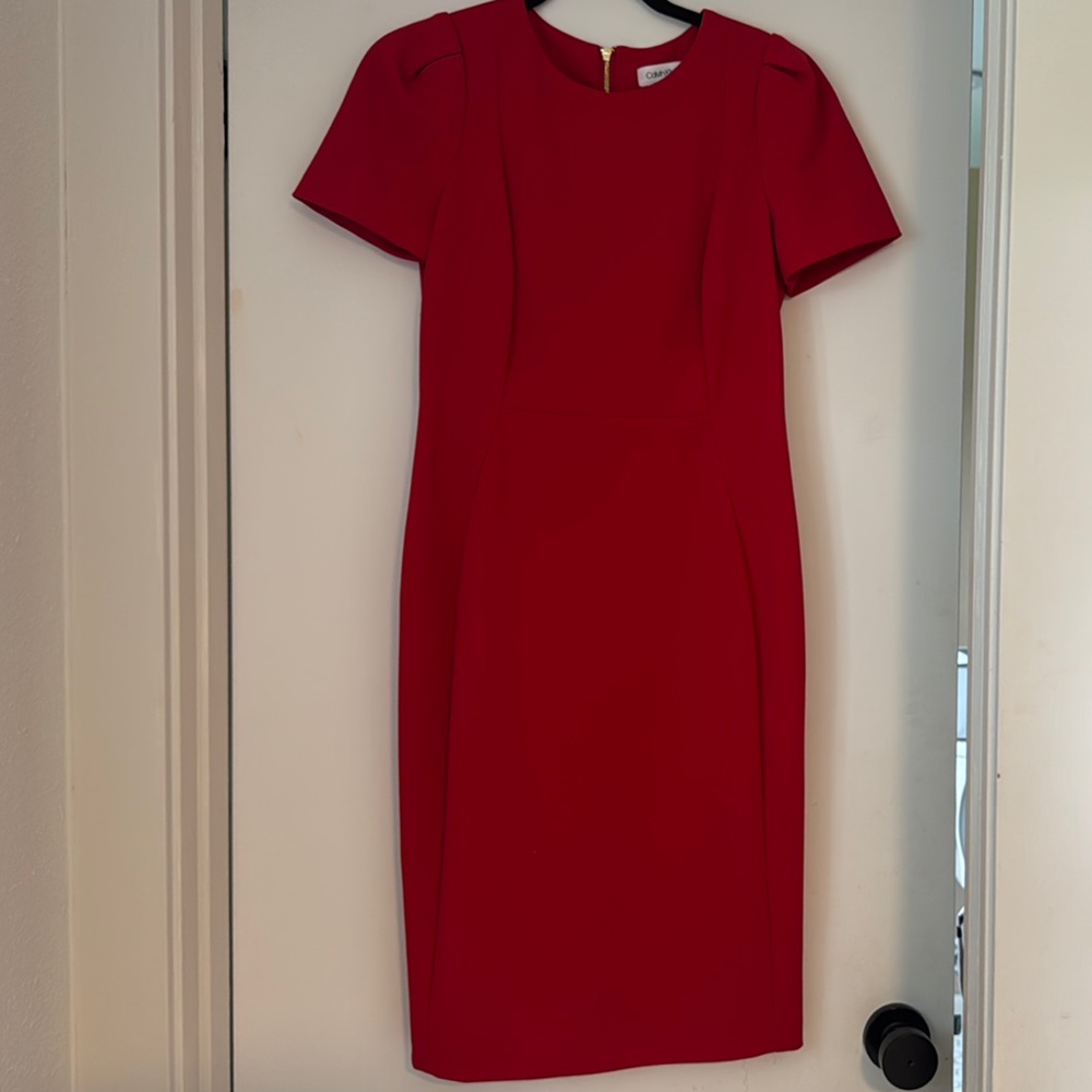 Calvin Klein Collection Vibrant Red Midi Dress